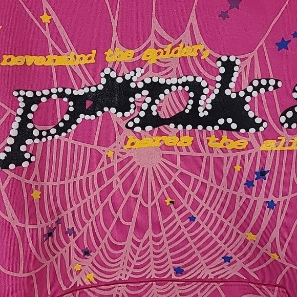 NEW Sp5der Worldwide × Young Thug Sp5der Pink Hoodie Size Medium - Picture 2 of 7